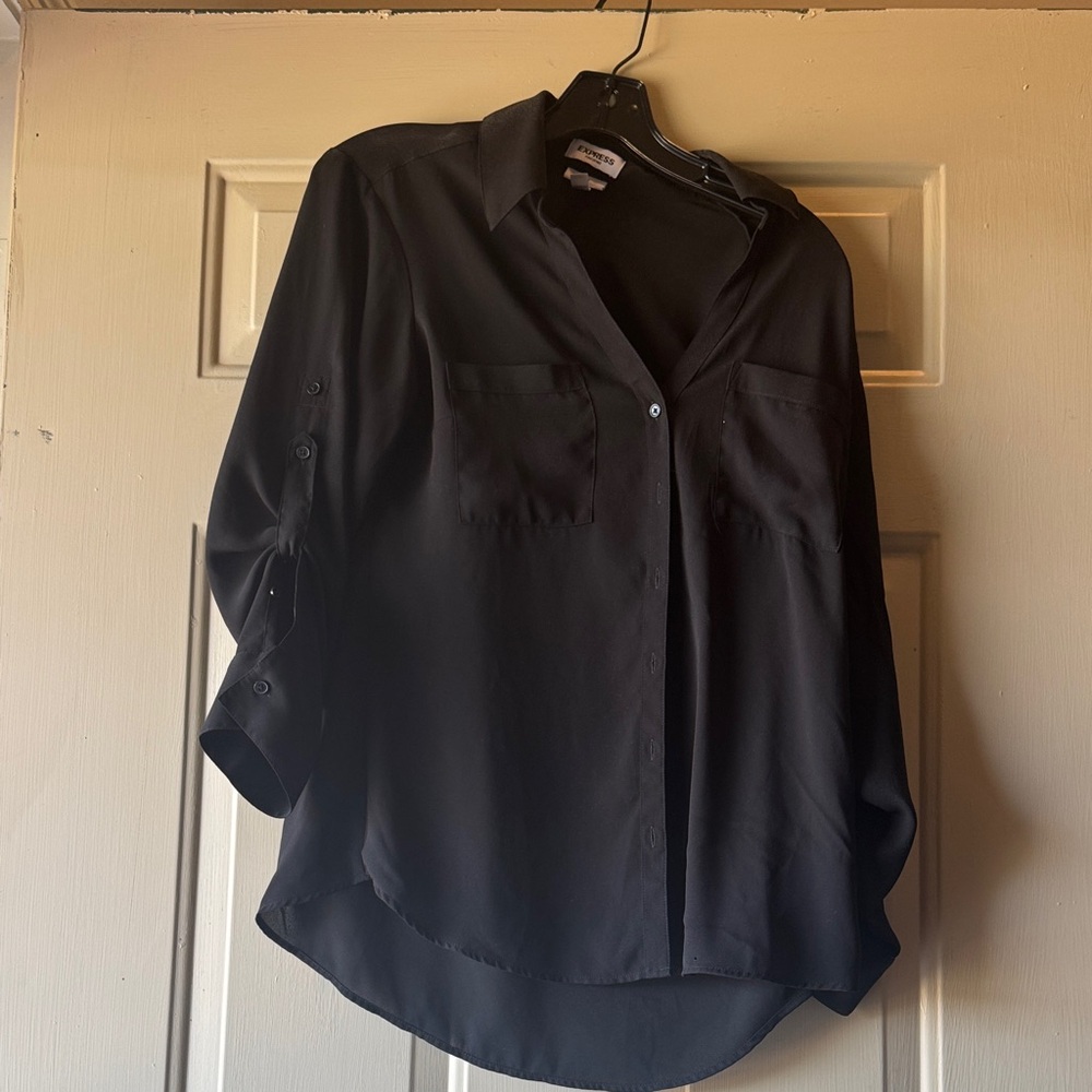 Express Black Long Sleeve Blouse